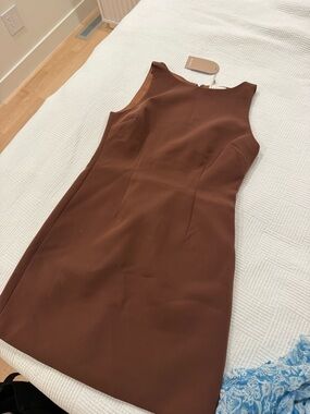 Meshki Angela Suiting Dress in Chocolate Brown - See Description